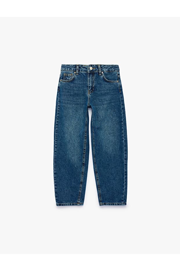 Koton Rahat Kesim Cep Detaylı Pamuklu Barrel Denim Pantolon