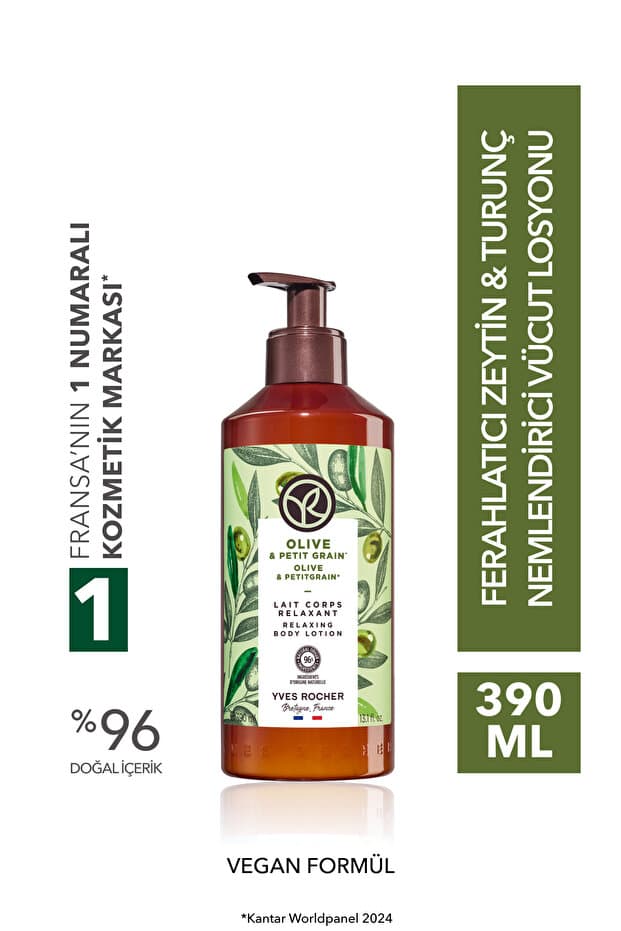 Yves Rocher Vücut Losyonu - Nemlendirici Besleyici Ferahlatıcı Zeytin Turunç -Vegan-390ml