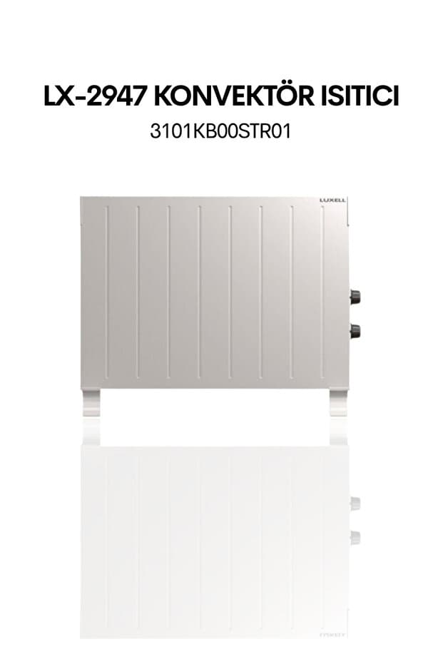 Luxell Hc-2947 kumtel Termostatlı Konvektör Elektrikli Isıtıcı Yanan Beyaz kumtel garantili
