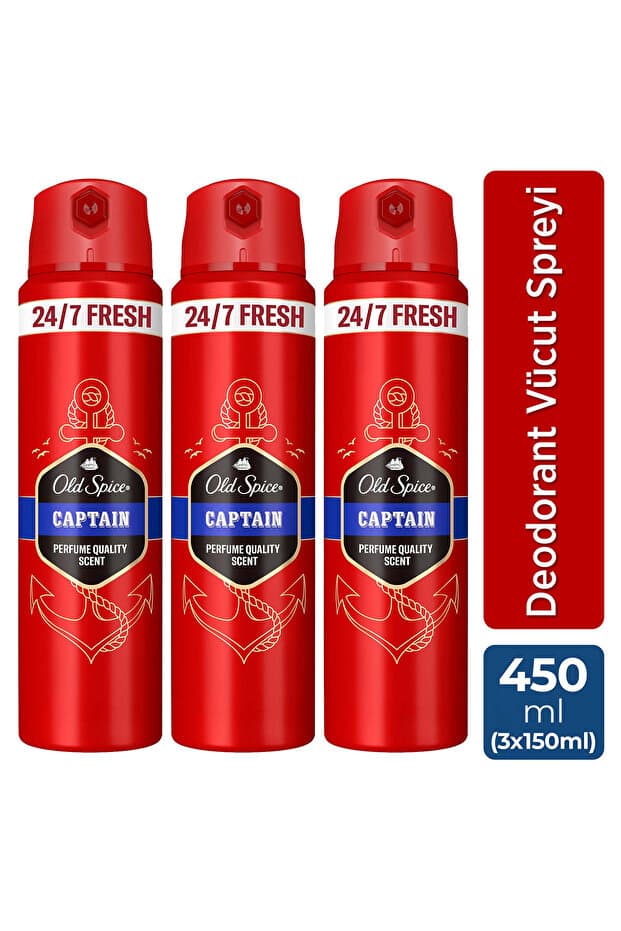 Old Spice Captain Erkek Sprey Vücut Deodorantı 150 ml x3 - Fiyatı