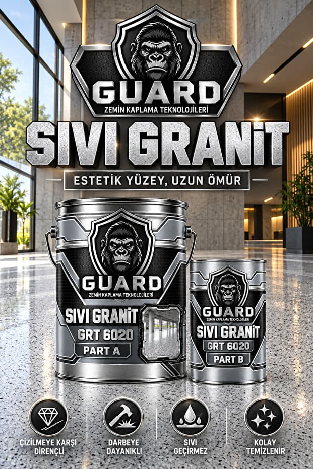 SARAS KİMYA GUARD Sıvı Granit - Estetik & Dayanıklı Sıvı Granit Zemin Kaplama Sistemi
