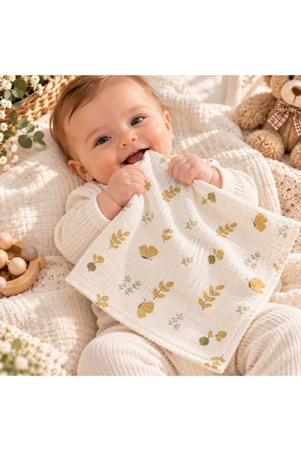 Sebi Bebe %100 Pamuk Müslin Ağız Mendili 7'li Bebek Ağız Mendili ve Ter Bezi - Fiyatı