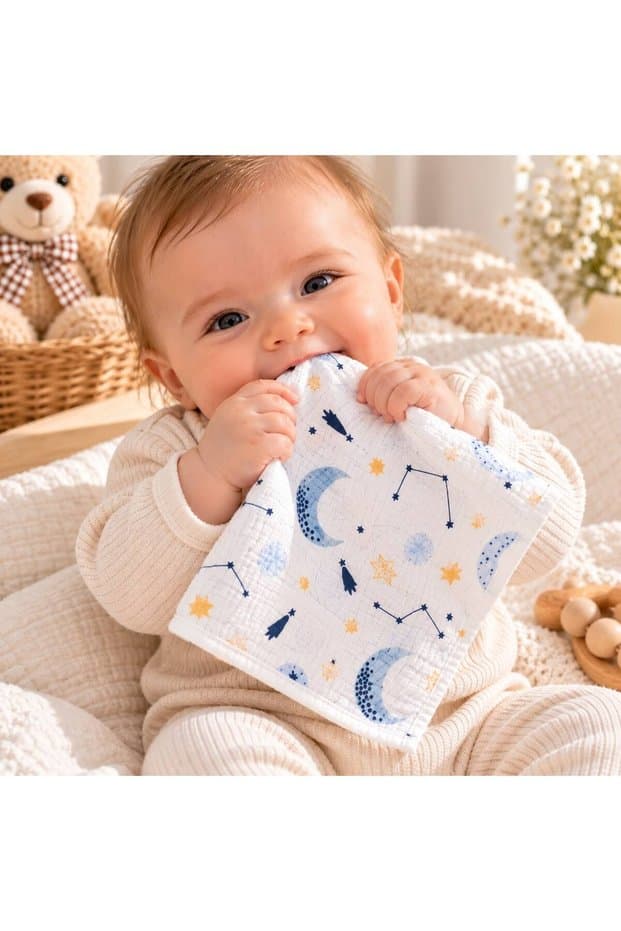Kids %100 Pamuk Müslin Ağız Mendili 7'li Bebek Ağız Mendili ve Ter Bezi - Fiyatı