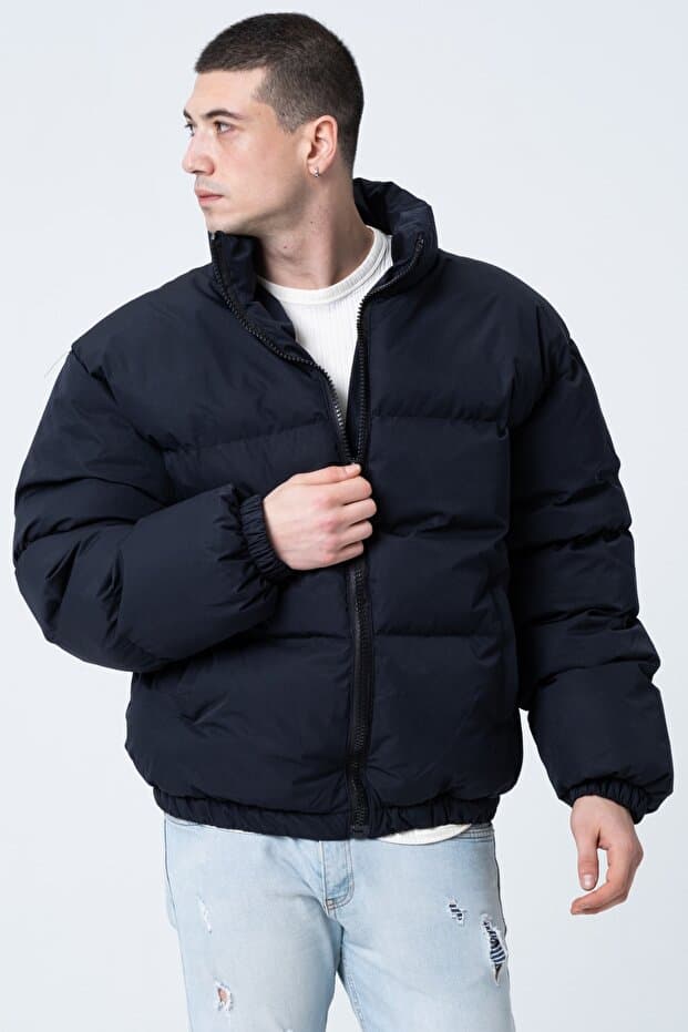 GAREN ERKEK SİYAH OVERSİZE BOMBER SU GEÇİRMEZ WATERPROOF MONT KABAN