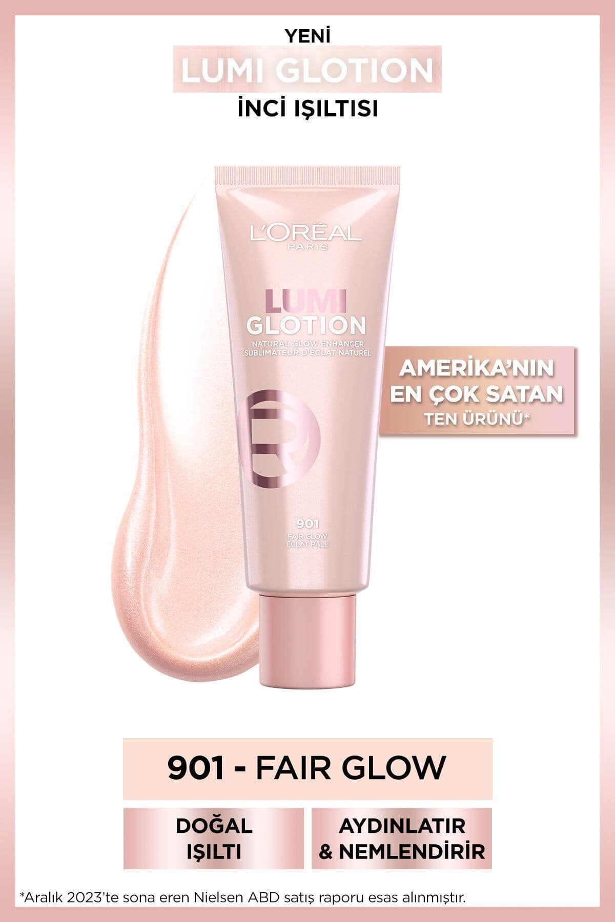 L'Oreal Paris Glotion All-in-one Doğal Işıltı 901 - Fair Glow 40 ml, Aydınlatıcı & Mini Lash Sensational Maskara