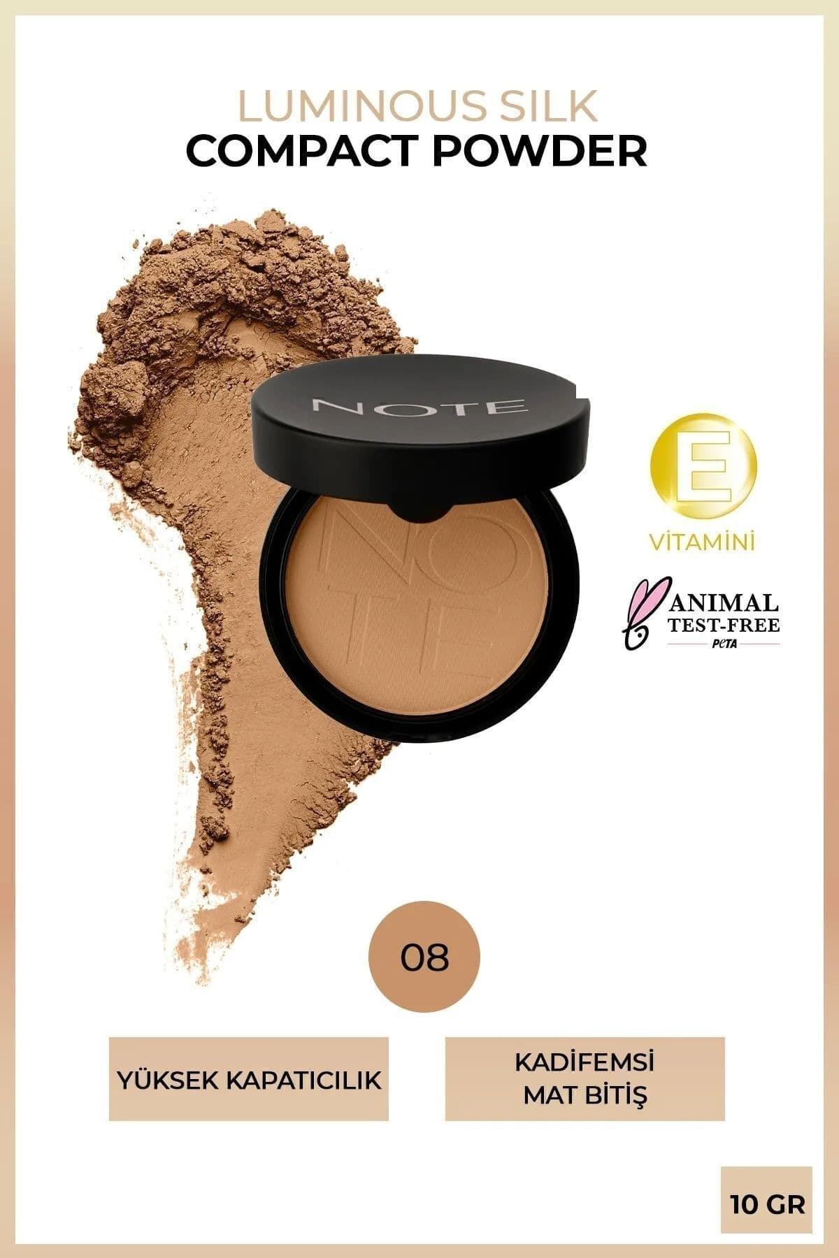 Note Cosmetics Luminous Silk Compact Powder Mat Bitişli Toz Pudra - 04 Sand