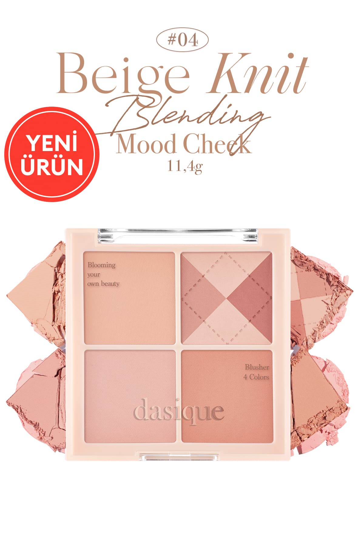 dasique Karıştırılabilir Renk Tonlarına Sahip 4lü Allık Blending Mood Cheek (#15 Rose Milk Tea) - Fiyatı