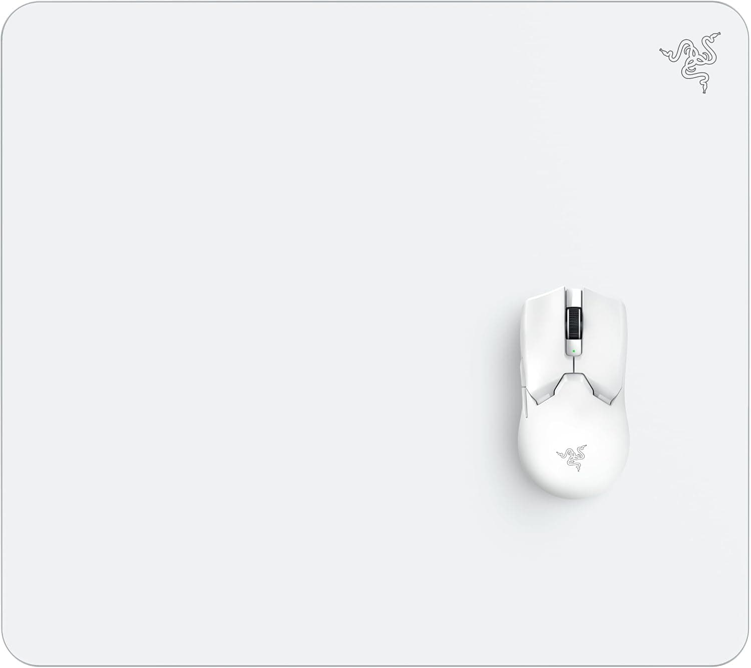 Razer Atlas - Cam Fare Altlığı (Birinci Sınıf Temperli Cam, Ultra Pürüzsüz Yüzey, Mikro Kazınmış Yüzey, Kir ve Çizilmeye Dayanıklı, Daha Sessiz Fare Hareketleri, Kaymaz Kauçuk Taban) Beyaz