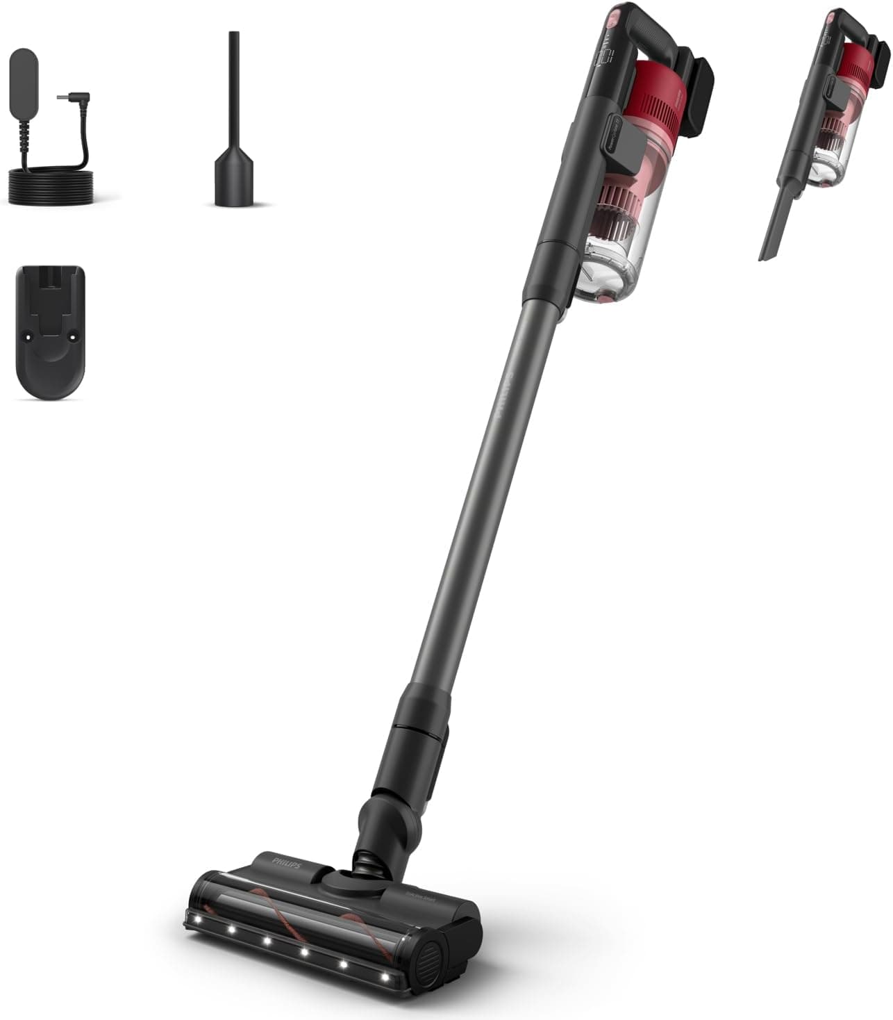Philips 6000 Serisi Kablosuz Dikey Süpürge, PowerCyclone 11, 64 Dakika Kullanım Süresi, Zemin Tipini Algılayan Akıllı Başlık, Aksesurlar ile Derinlemesine Temizlik (XC6552/01)