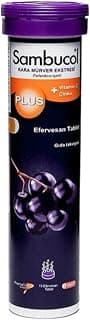 SAMBUCOL Plus Kara Mürver Ekstresi C Vitamini + Çinko Efervesan Gıda Takviyesi (1 x 15 Tablet)