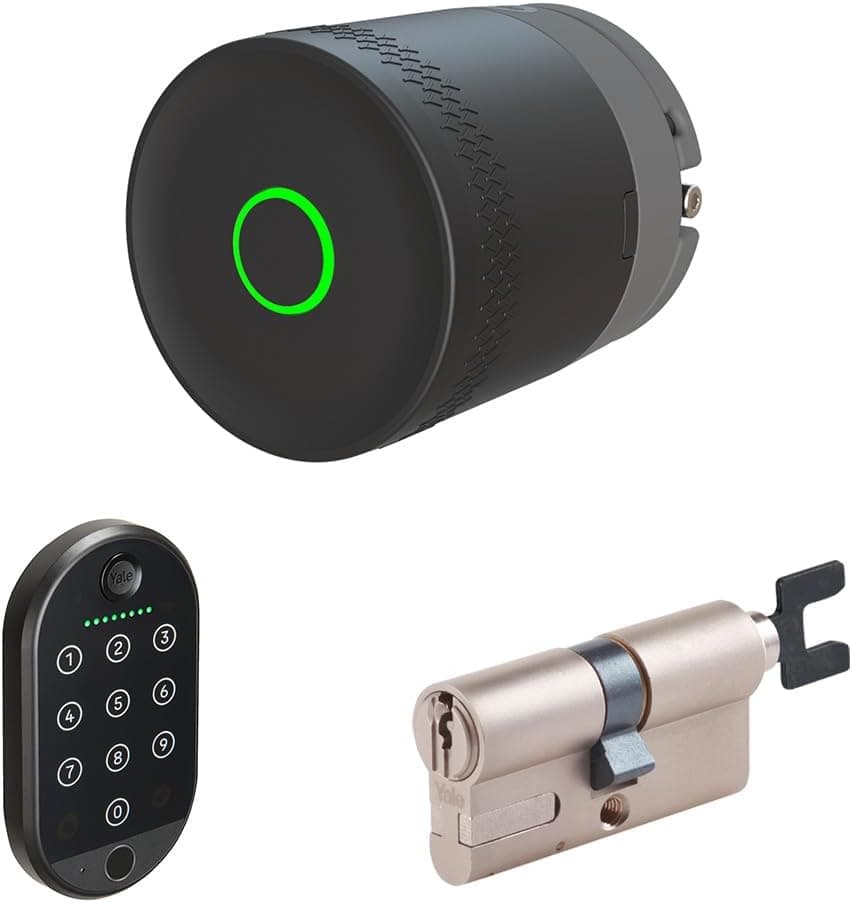Yale Linus L2 Lite Akıllı Kilit Siyah Ayarlanabilir Silindir Parmak İzi Okuyucu - 3'lü Bundle Seti