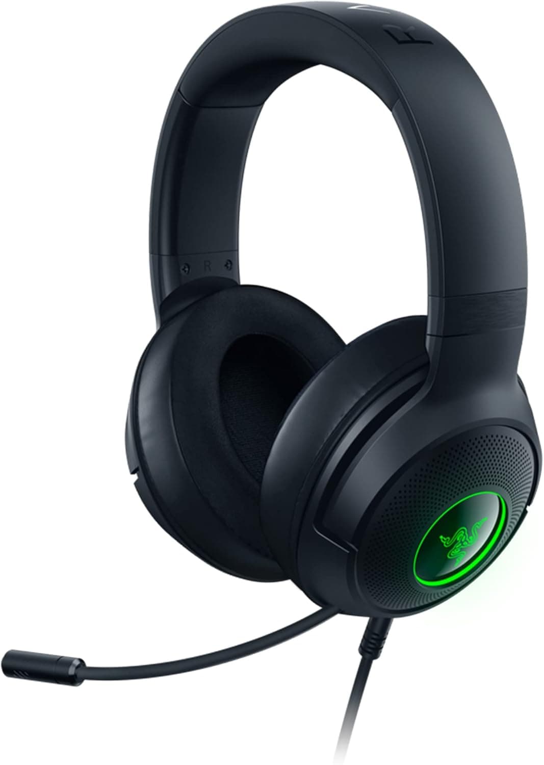 Razer Kraken V3 X USB - Kablolu USB Oyun Kulaklığı (285 g'da ultra hafif, TriForce 40 mm sürücüler, HyperClear Kardioid Mikrofon, 7.1 surround ses, Chroma RGB) Siyah