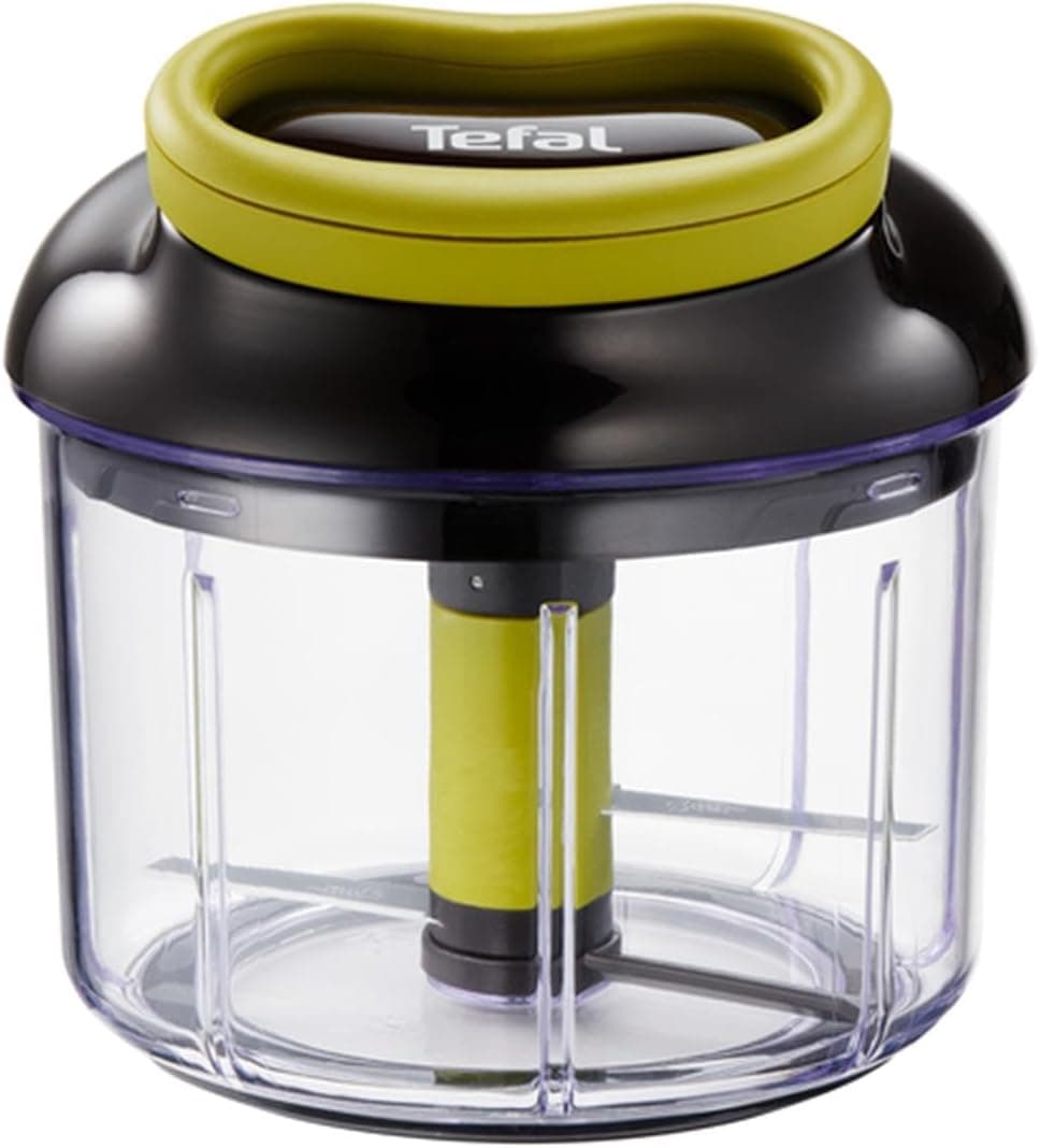 Tefal Rondo Manuel Doğrayıcı 900ml | Yeşil-Siyah | Sebze Soğan Doğrayıcı| Pratik rondo | Patentli Sistemli Soğan ve Sebze Kesici - Ekstra Güçlü Paslanmaz Çelik Bıçaklar - Elektriksiz Kullanım - Şeffaf Kase 900 ml