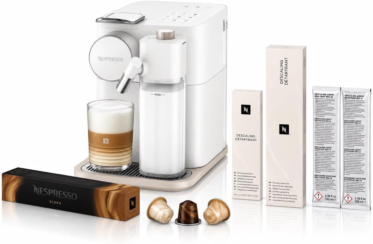 Nespresso F541 Gran Lattissima Beyaz ve Kireç Çözme Kiti