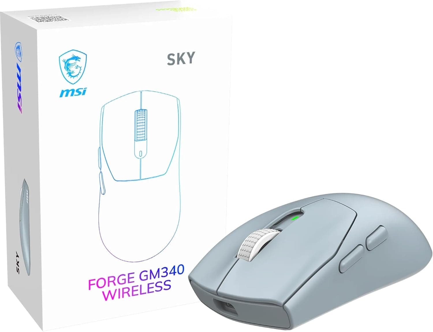 MSI GG FORGE GM340 W SKY GAMING MOUSE MAX 12000 DPI 57GR KABLOSUZ OPTIK SENSOR OYUNCU FARESI