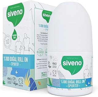 Siveno %100 Doğal Roll-On Sportif Sporcu Deodorant Ter Kokusu Önleyici Bitkisel Lekesiz Vegan 50 ml