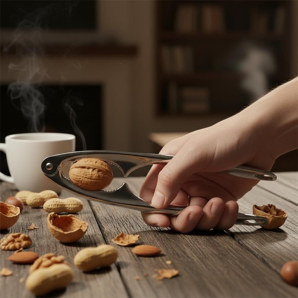 Deconox Paslanmaz Çelik Ceviz, Fındık ve Badem Kıracağı Pense Şeklinde | Ağır ve Yüksek Kaliteli Malzeme | Dayanıklı & Ergonomik Ceviz ve Fındık Kırıcı 17 cm
