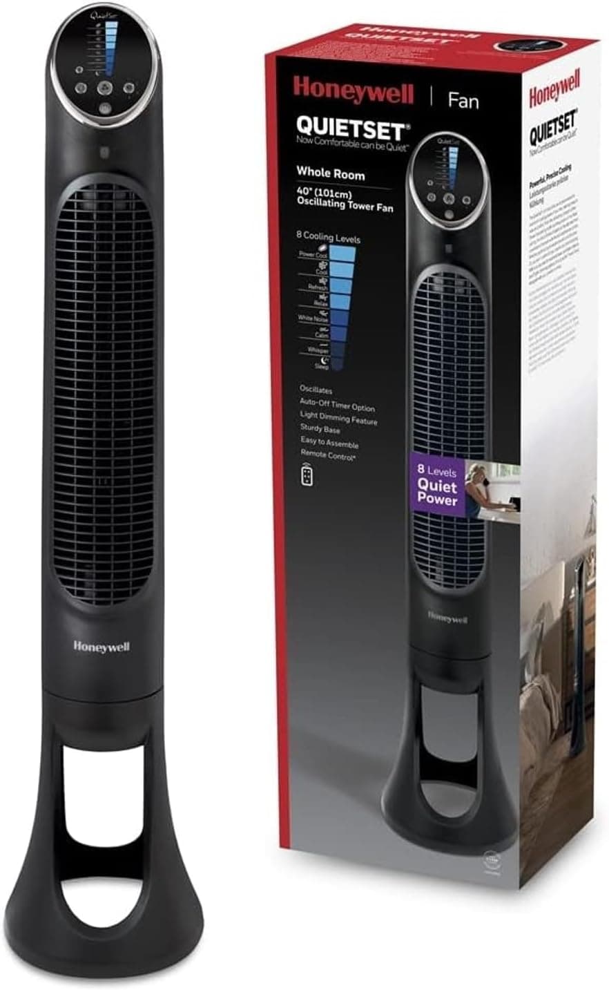 HONEYWELL QuietSet Tower HYF290, 8 Hız Ayarı, 80 Derece Salınım, Zamanlayıcı Fonksiyonu, Uzaktan Kumanda, Kısma Seçenekleri