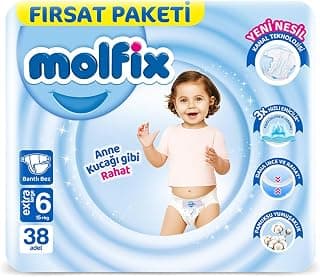 Molfix Extra Large 6 Beden Bebek Bezi, 38 Adet