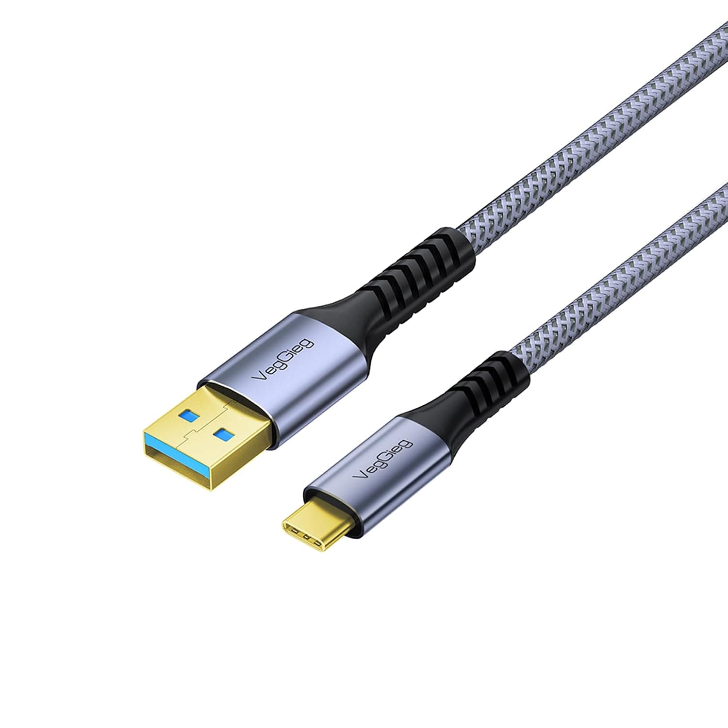 VegGieg USB 3.0 to USB-C Örgülü Type-C 5Gbps Veri ve Şarj Kablosu 5 Metre