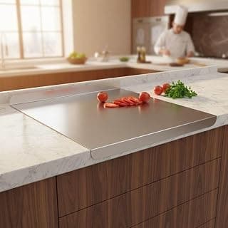 Paslanmaz Çelik Tezgahlık – Çift Büküm 60x60 cm - 304 Kalite Outlet Ürün