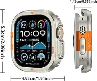 Apple Watch Ultra/Ultra 2/3 49 mm Metal Kasa + Curved Glass Kırılmaz Cam