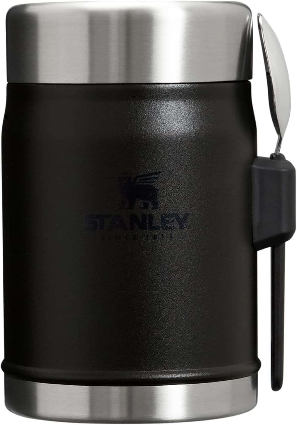 STANLEY Classic Legendary Yemek Termosu + Kaşık 0.4 Litre - Siyah 2.0 | Paslanmaz Çelik