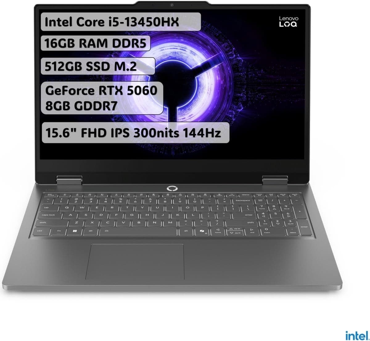 LOQ Essential Intel Core i5 13450HX 16GB 512GB SSD RTX5060 Freedos 15.6" FHD Taşınabilir Bilgisayar 83SC000TTR