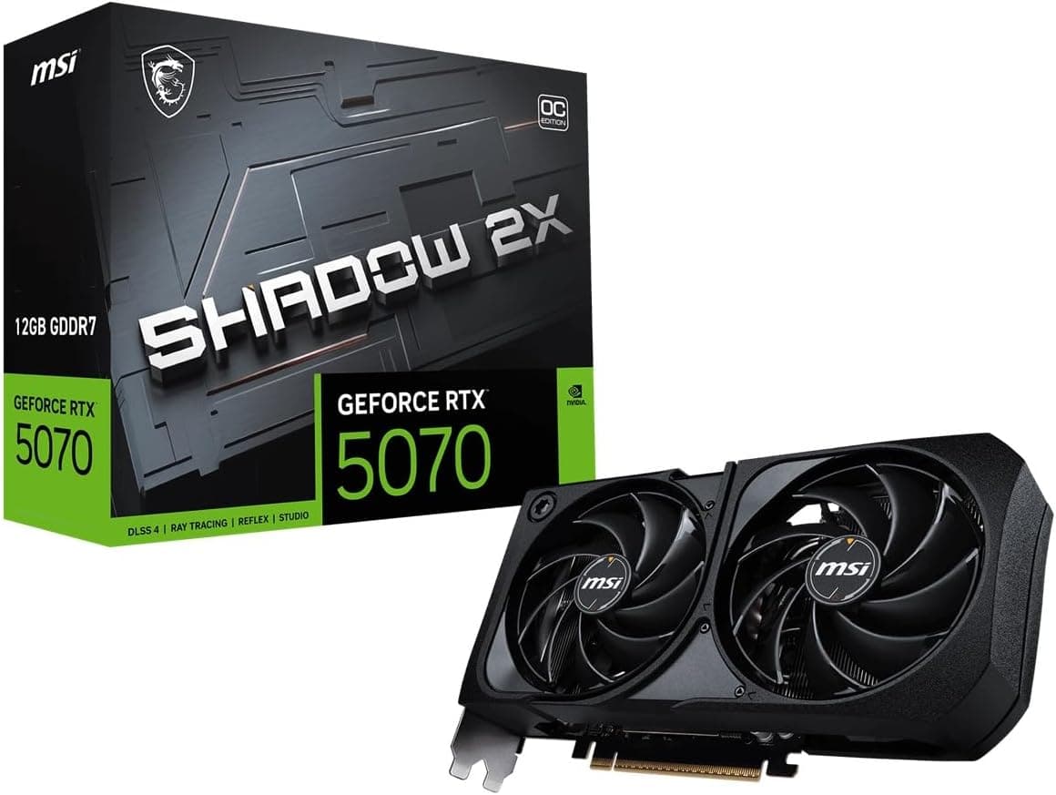 MSI VGA GeForce RTX 5070 12G SHADOW 2X OC RTX5070 12GB GDRR7 192B DX12 PCIE 5.0 X16 (3XDP 1XHDMI)