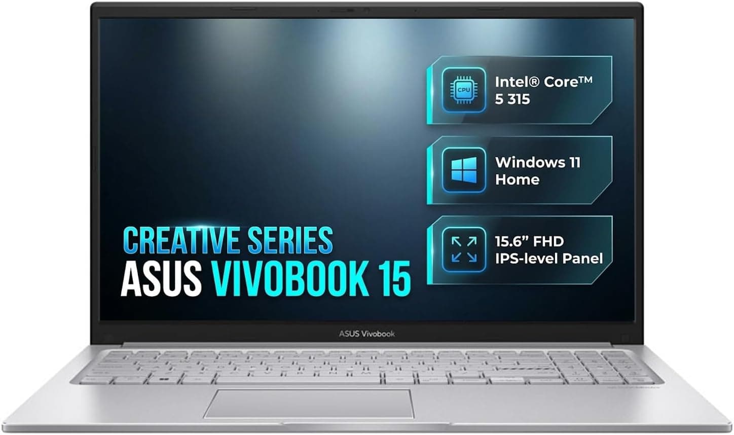Asus VivoBook 15 Intel Core 5 315 8GB 512GB SSD 15.6" FHD Windows 11 Home Laptop, Notebook A1504MA-BQ1249W