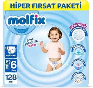 Molfix Kanal Teknolojisi Hiper Fırsat Paketi 6 Beden Extra Large 128 Adet