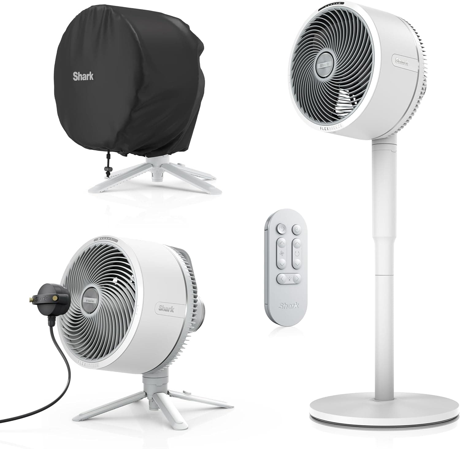 Shark FlexBreeze Portatif Fan, İç Ve Dış Mekanlara Uygun, Şarj Edilebilir, Buhu Aparatlı, Kumandalı, 24 Saate Kadar Şarjlı Kullanım