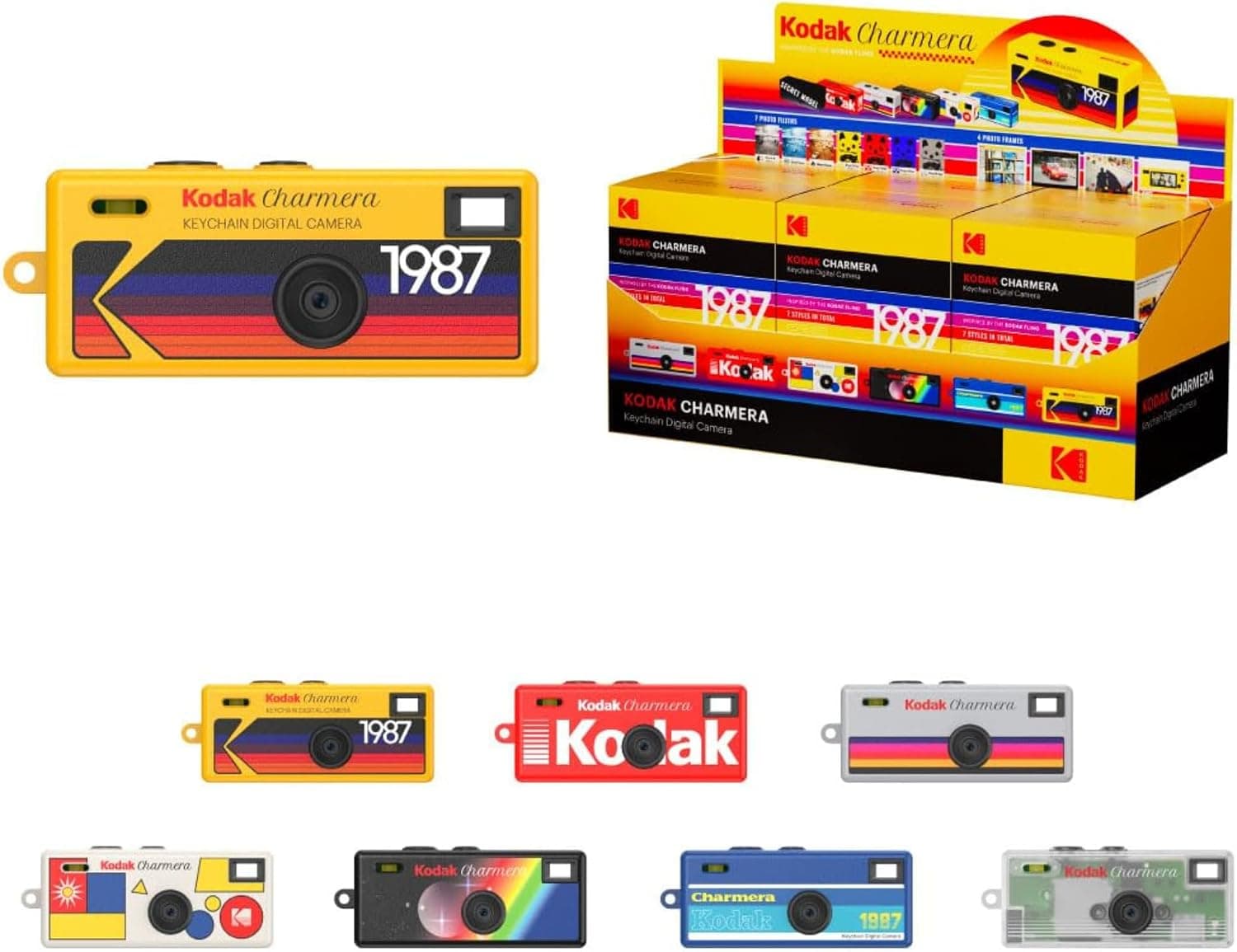 KODAK CHARMERA Anahtarlık Dijital Fotoğraf Makinesi Sürpriz Kutu Tekli Kutu (1 Adet) Mini Kamera, Dijital Kamera,Video Kayıt,Çanta Süsü,1.6MP, Mikro SD Kart Yuvası,Yeni Başlayanlar,Gençler ve İçin