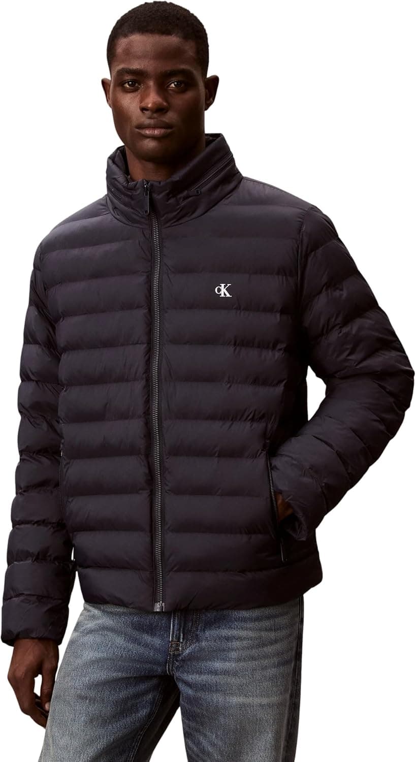 Calvin Klein Erkek Ceket Ls Nylon Lt Wt Hooded Fz Puffer