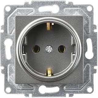 Günsan Eqona Radius Neoline Topraklı Priz (Klipsli), Füme (Mekanizma + Tuş Kapak), 16A 250V