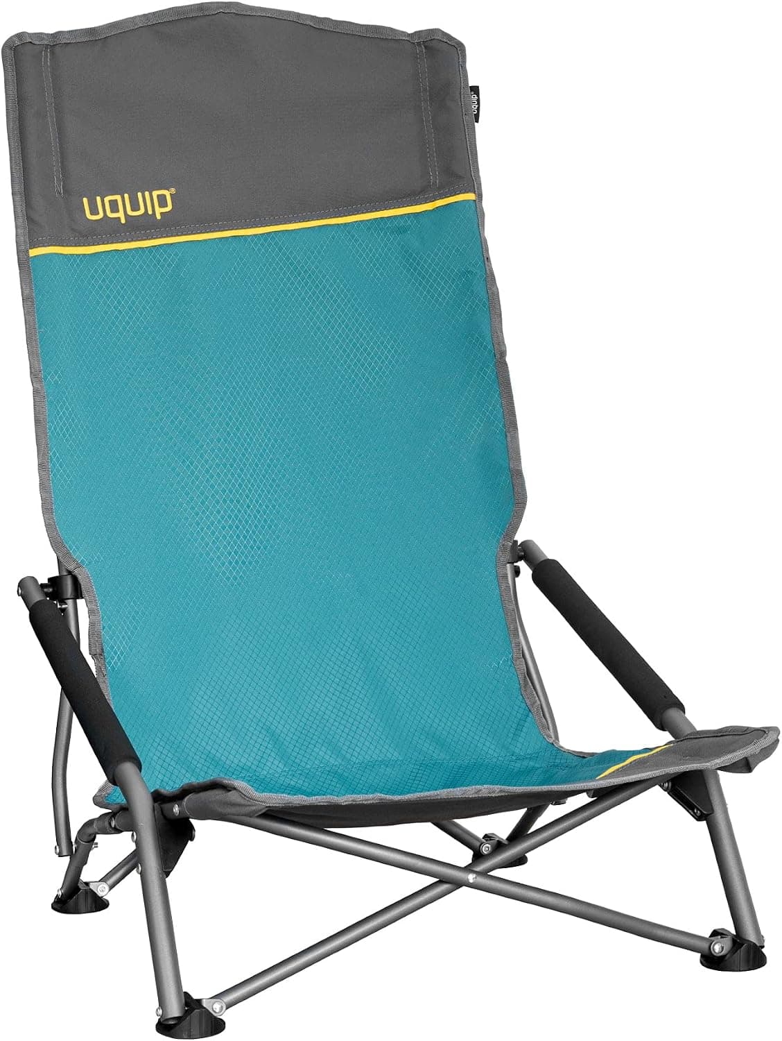 Uquip Kamp sandalyesi Sandy XL petrol I katlanabilir plaj sandalyesi 120 kg taşıma kapasitesi I kompakt katlanır çelik ve polyester sandalye I kamp, plaj, balıkçılık, bahçe ve festivaller için
