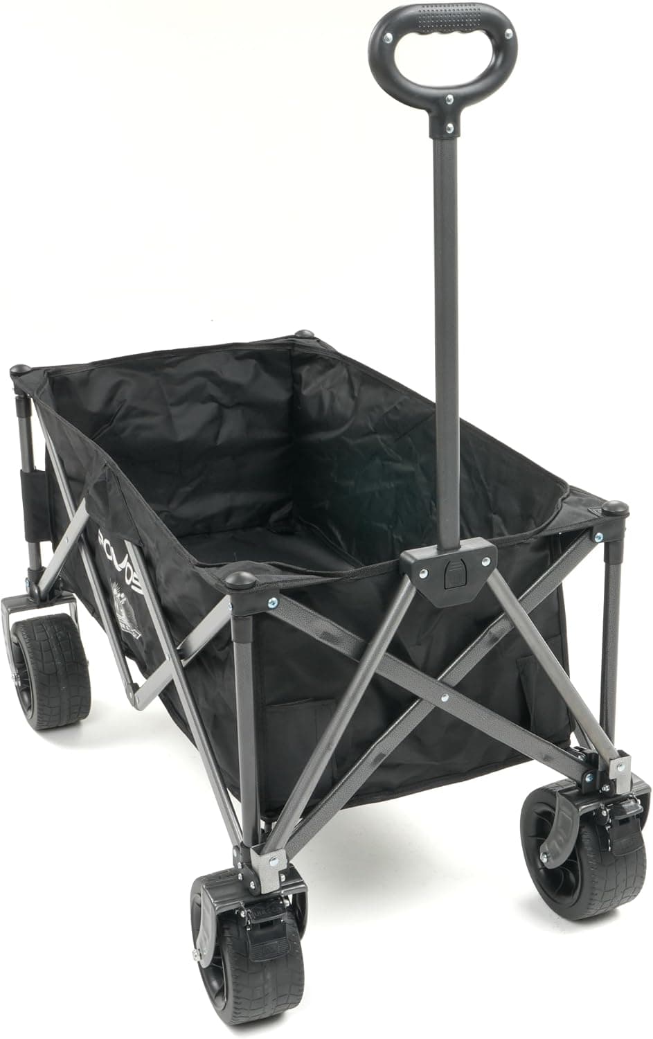 PİKAS ROVOS XXL Katlanır Kamp Arabası | 150 kg Frenli Büyük Tekerlekli Taşıma Arabası | Plaj, Piknik ve Outdoor Kullanım İçin Katlanabilir Kamp Arabası | Oxford Kumaş Siyah (Masasız)