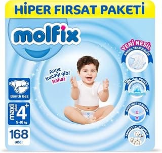 Molfix Kanal Teknolojisi Hiper Fırsat Paketi 4+ Beden Maxi Plus 168 Adet