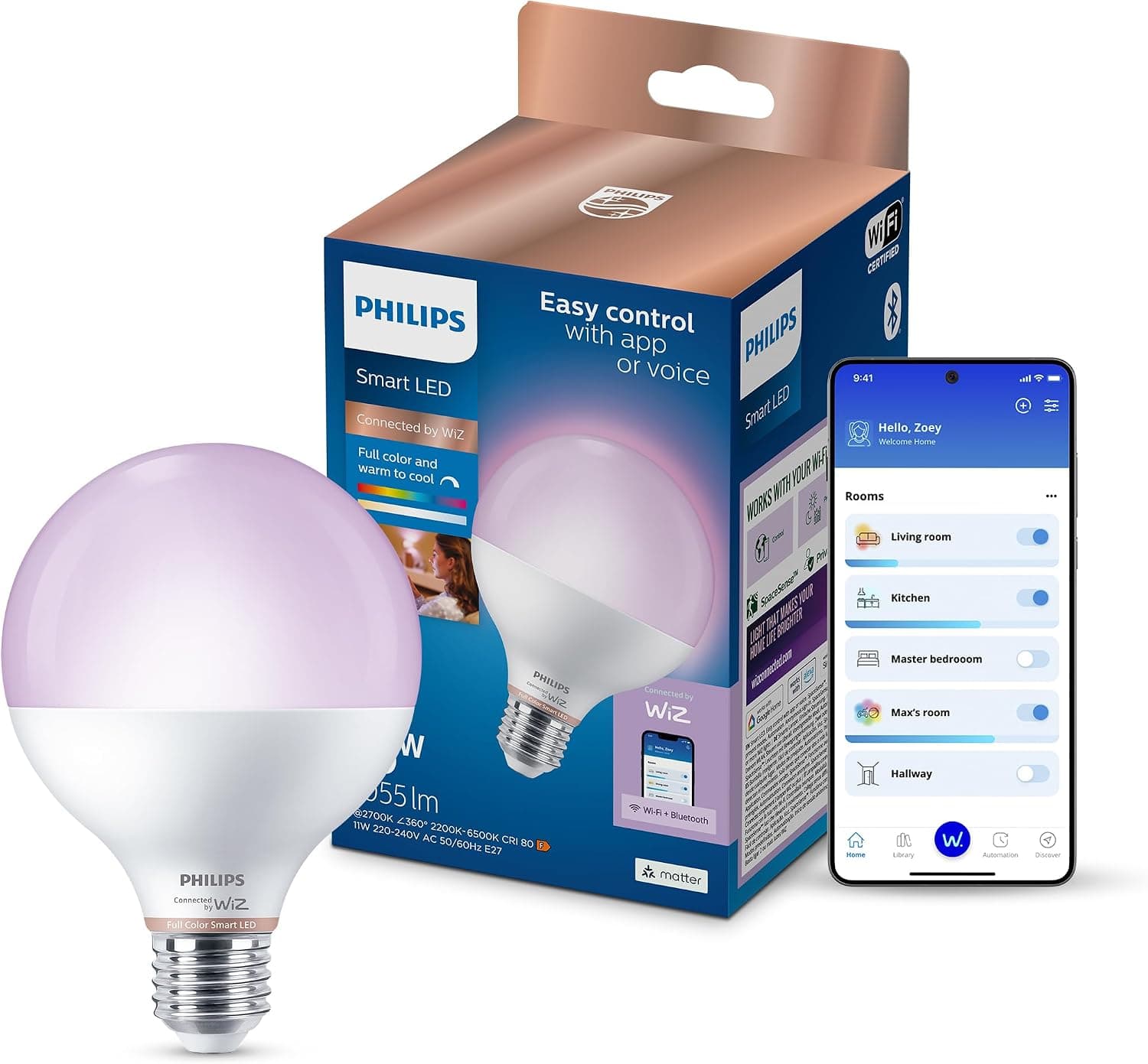 Philips WFB 75W G95 E27 822-65 RGB 1PF/6 LED ampul