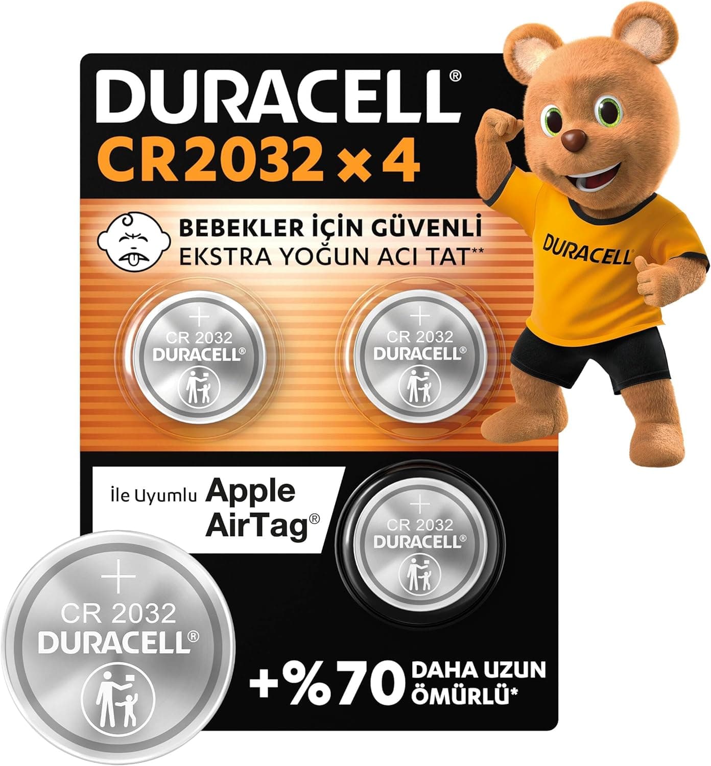 Duracell Cr 2032 Lityum Düğme Pil (4’Lü Paket) 3V, (Cr2032)