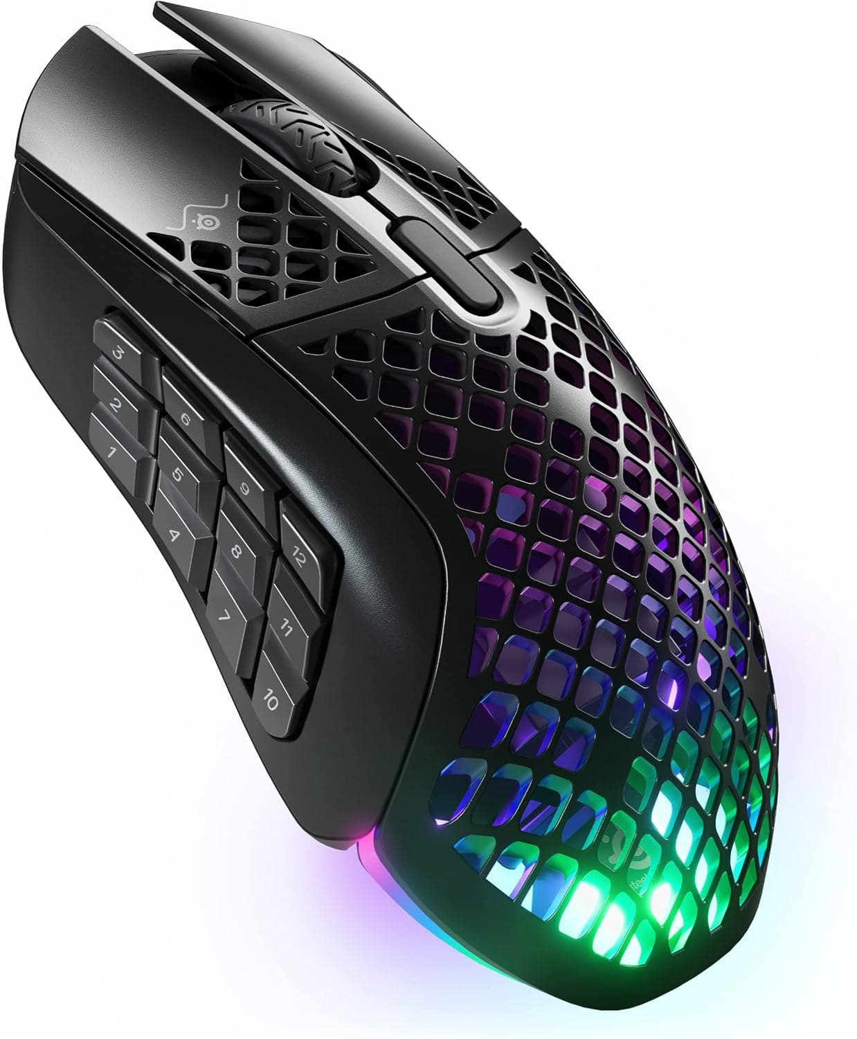 SteelSeries Aerox 9 Wireless Gaming Mouse - Ultra Hafif MMO/MOBA - 89 g - 18 Programlanabilir Buton - USB-C - Bluetooth/2.4GHz - 18000CPI - IP54 Suya Dayanıklı - PC/Mac