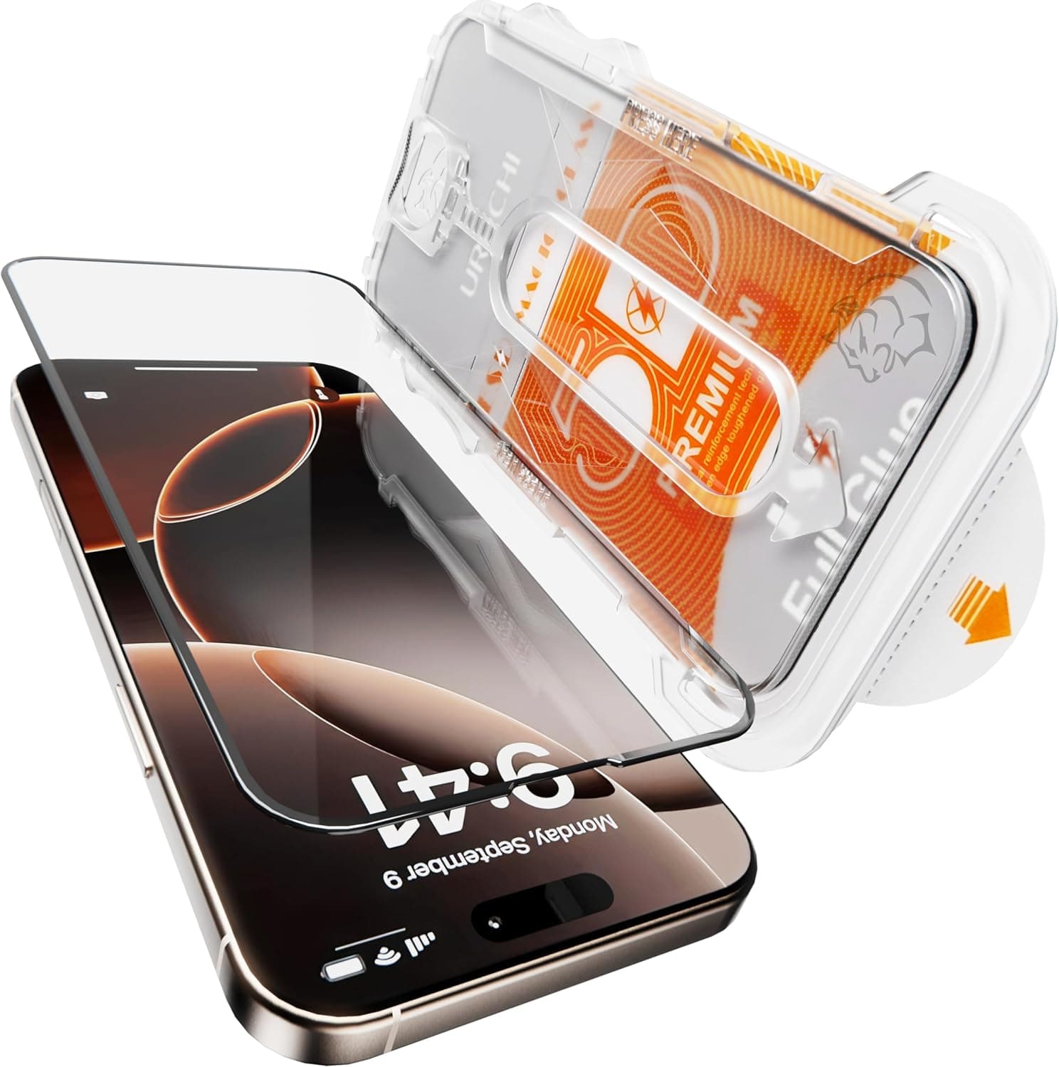 URUCHI Ekran Koruyucu iPhone 17e / 16e / 14/13 Pro / 13 İle Uyumlu PREMIUM Hizalama Aparatlı ve Takılırken Camın Altında Toz Bırakmayan Darbelere Karşı Ekstra Güçlü HD Ekran Koruyucu Cam