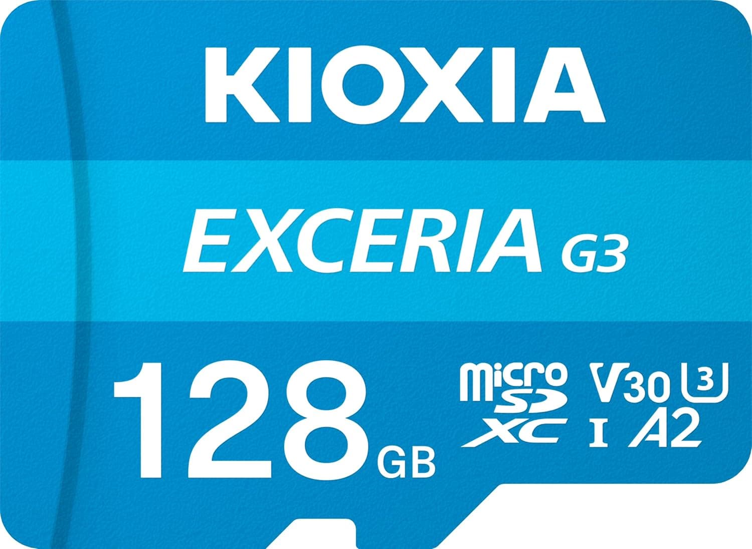 KIOXIA 128GB Exceria G3 Micro SDXC U1 V30 A2 4K 160/50MB/sn Hafıza Kartı (SD Adaptörlü)