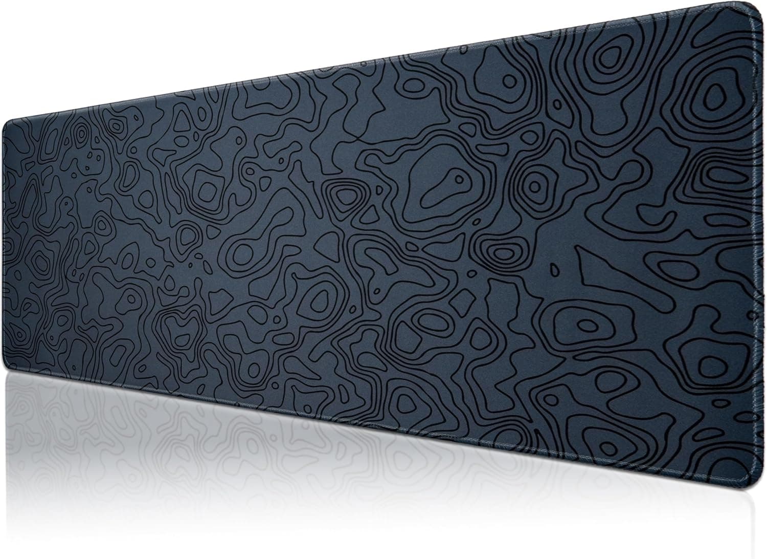 Klasse Pro - 10 Farklı Model Dikişli Kenar 90x40 cm Oyuncu Gaming Mouse Pad (Dark Grey Map Lines, 90x40 cm)