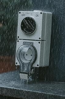 Elektrikli Priz ve Anahtar Kombinasyonu, Su Geçirmez, Gri, IP44 Koruma Sınıfı, Duvar Montajlı, 250V