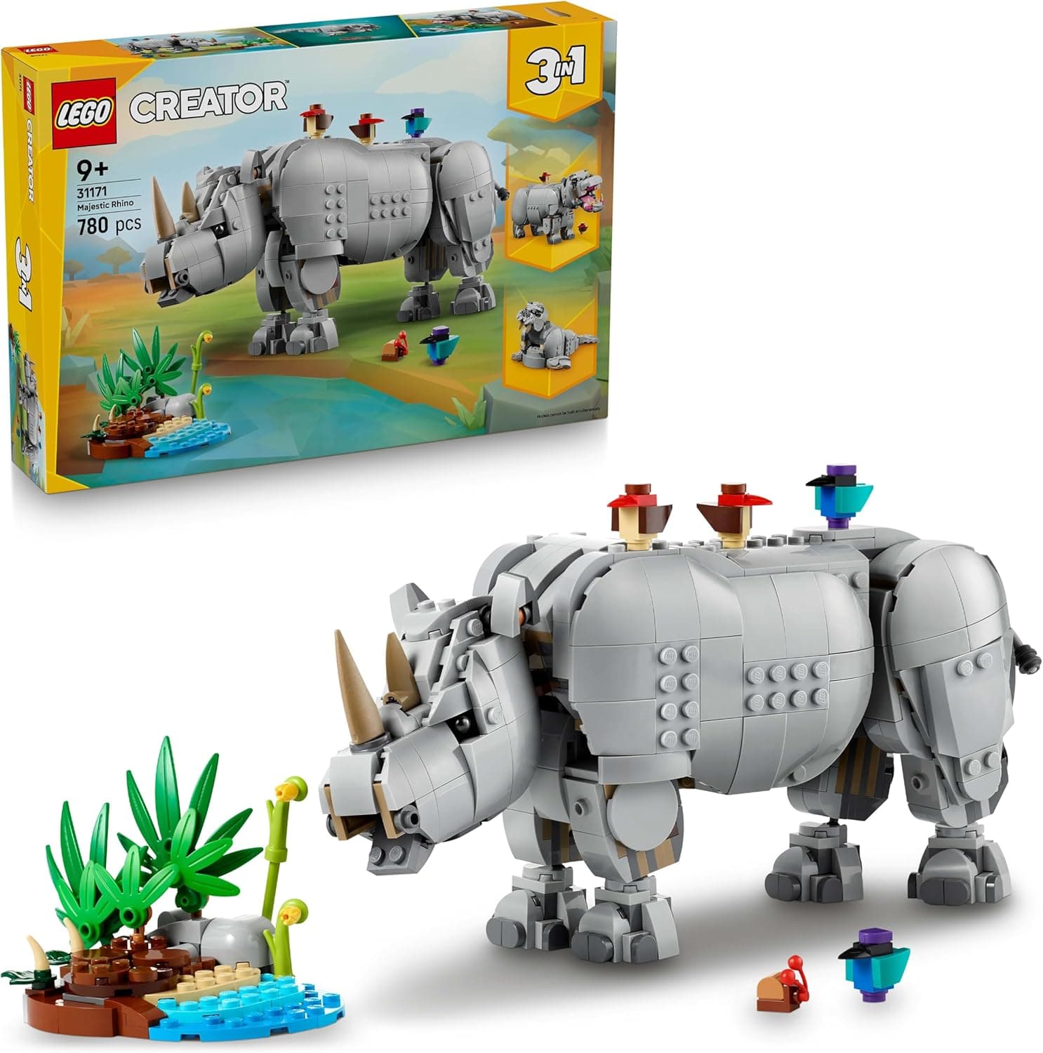 LEGO Creator 3'ü 1 Arada Muhteşem Gergedan ile Kuşlar 31171