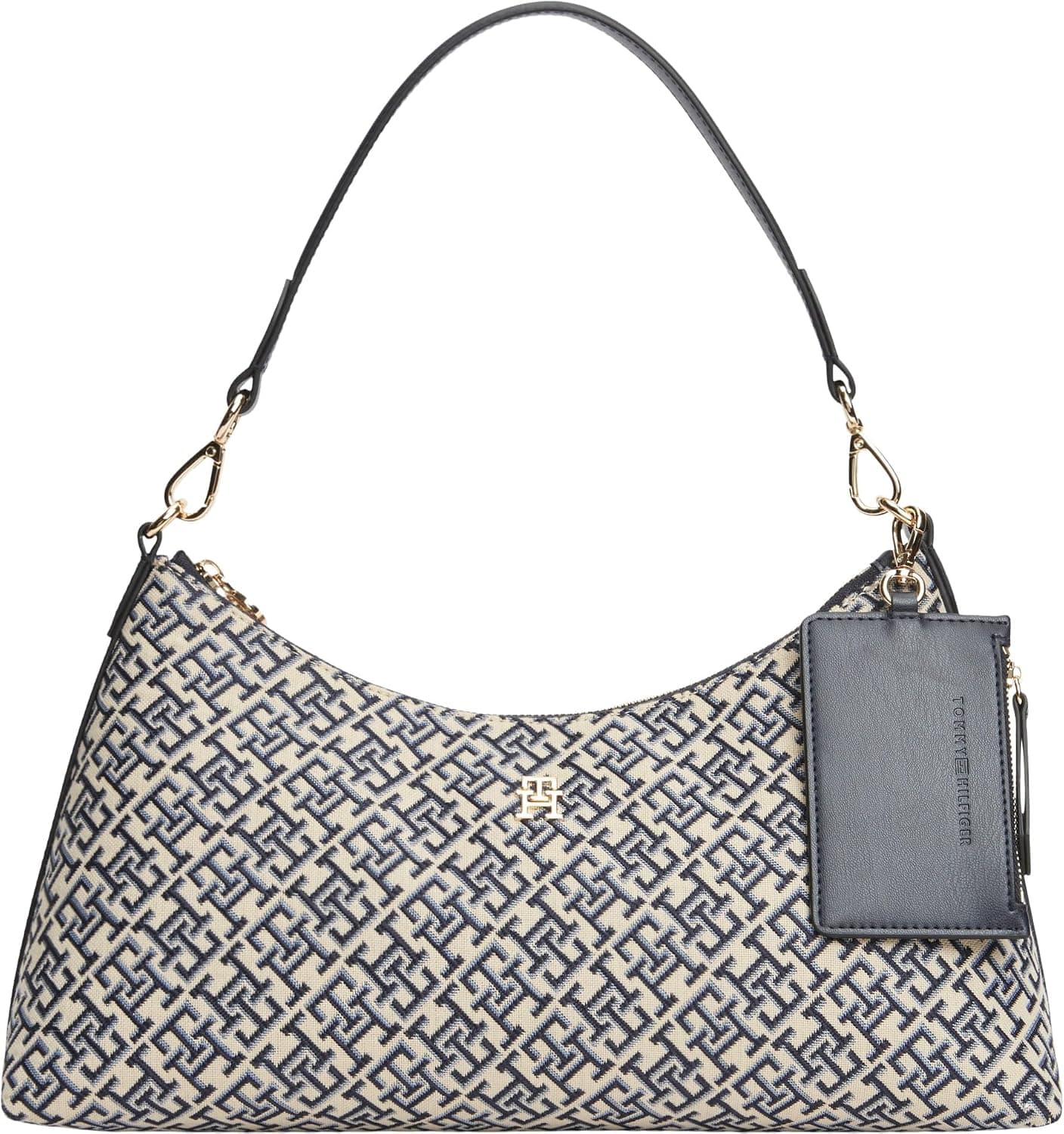 Tommy Hilfiger TH ICON SHOULDER BAG JACQUARD Kadın Omuz Çantası Blue Mono OS