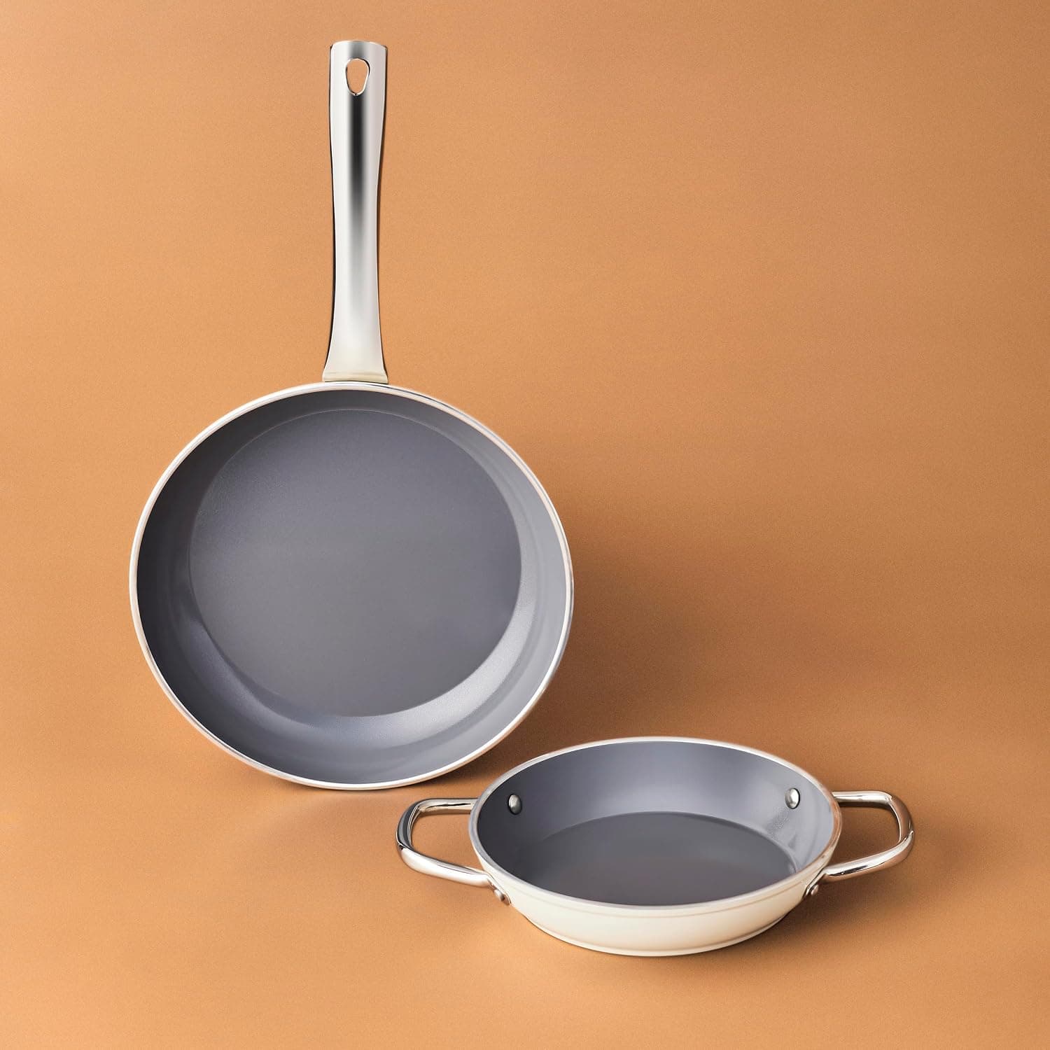 Karaca Swiss Crystal Creamy Metal Tava Sahan Set Cream