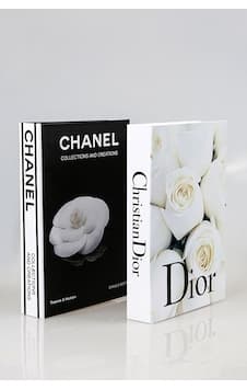 2'li Beyaz Gül/gül Dekoratif Kitap Kutu