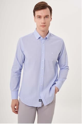 Bisse Erkek Regular Fit Uzun Kollu Spor Gömlek A.mavi Gm23y231113 D33 Açık Mavi
